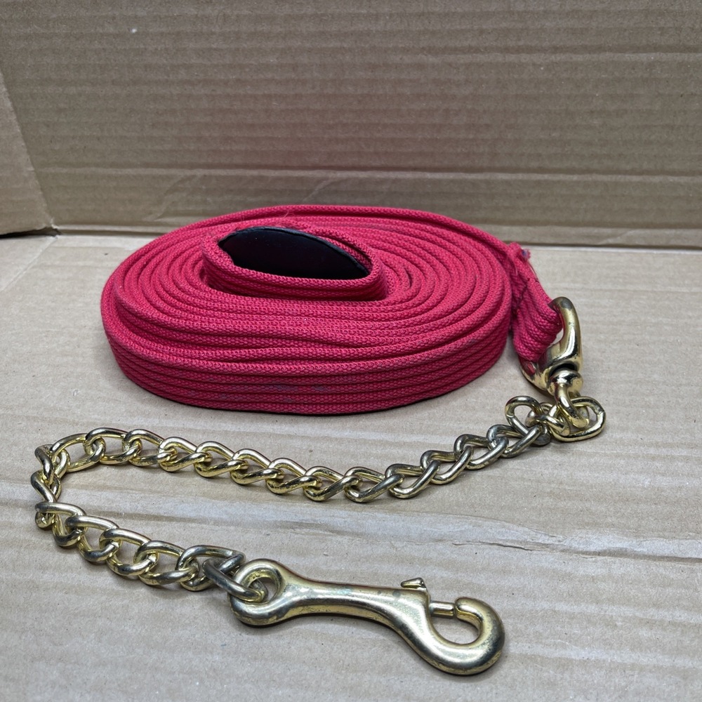 Eagle Equine German Cord Cotton Lunge Line 25' Red Heavy Chain Horse Tack